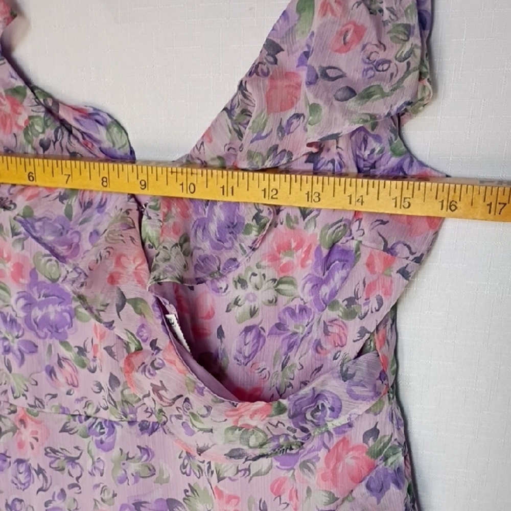 Astr The Label High Low Pemberley  Floral Dress in Pink and Purple Size M - Picture 9 of 12